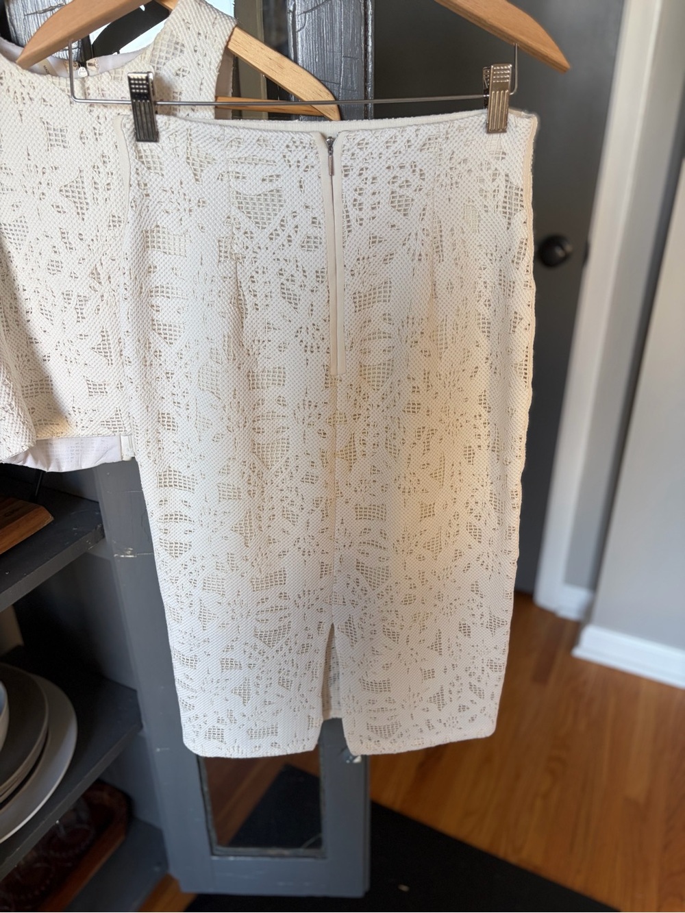 Rebecca Taylor Cream Lace Skirt Set Sz 2/4 - Picture 6 of 9